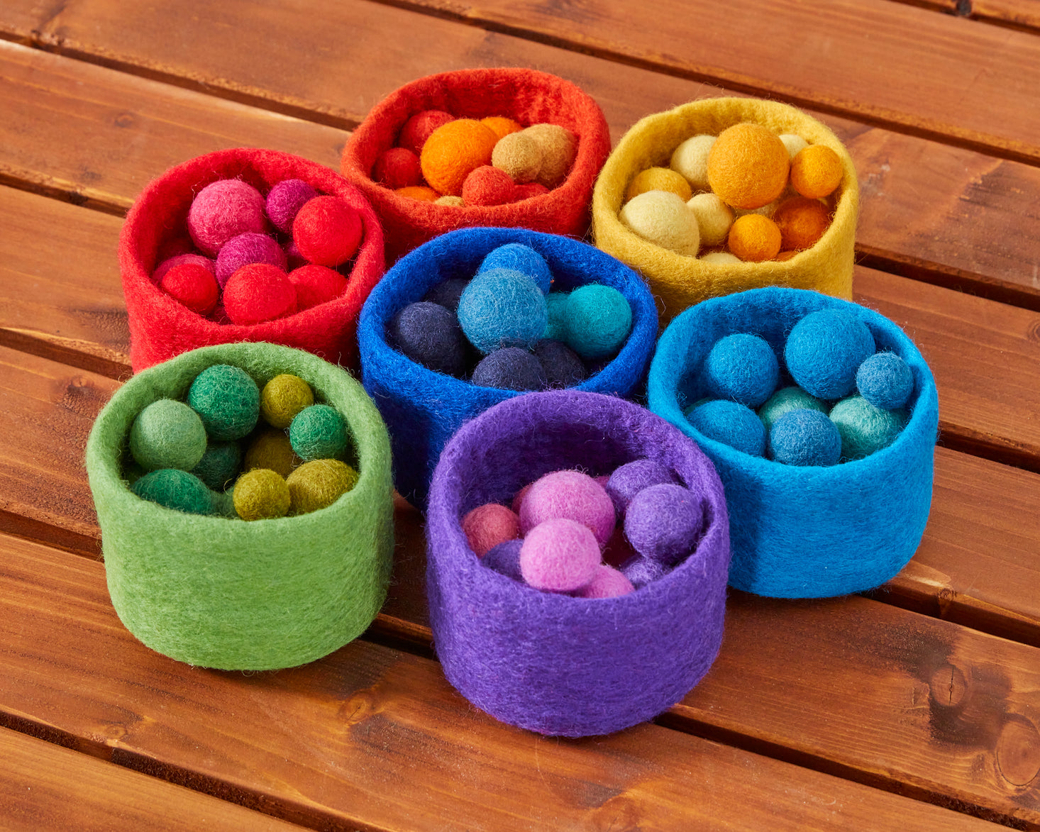 Rainbow Felt Bowls and Balls