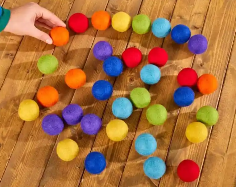 Rainbow Felt Bowls and Balls